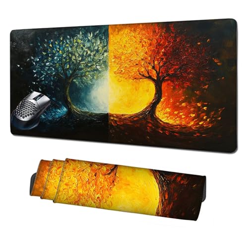 Gaming Mauspad XXL,1600x800x3mm Mauspad Orange Mousepad Baum Schreibtischunterlage mit rutschfeste Gummibasis,Vernähte Kanten Mouse Pad Verbessert Geschwindigkeit und Präzision,Zubehör Gaming X1-1886 Gaming Mauspad XXL,1600x800x3mm Mauspad Orange Mousepad Baum Schreibtischunterlage mit rutschfeste Gummibasis,Vernähte Kanten Mouse Pad Verbessert Geschwindigkeit und Präzision,Zubehör Gaming X1-1886 von Xhgtehng