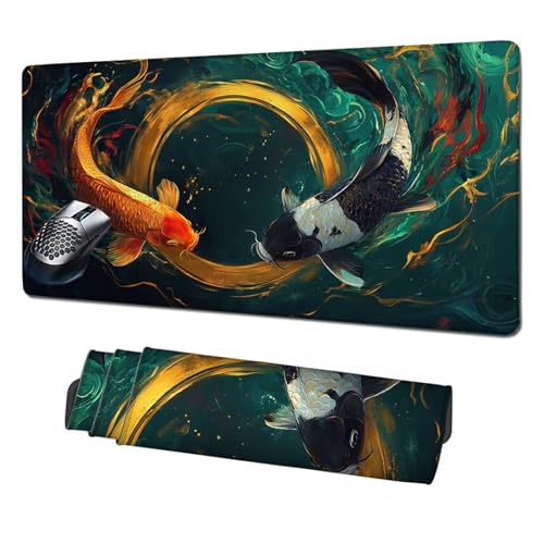 Gaming Mauspad XXL,1600x800x3mm Mauspad Orange Mousepad Fisch Schreibtischunterlage mit Rutschfeste Gummibasis,Vernähte Kanten Mouse Pad Verbessert Geschwindigkeit und Präzision,Zubehör Gaming X1-1980 Gaming Mauspad XXL,1600x800x3mm Mauspad Orange Mousepad Fisch Schreibtischunterlage mit Rutschfeste Gummibasis,Vernähte Kanten Mouse Pad Verbessert Geschwindigkeit und Präzision,Zubehör Gaming X1-1980 von Xhgtehng