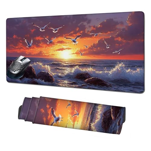 Gaming Mauspad XXL,1600x800x3mm Mauspad Sonnenuntergang Mousepad Weiße Taube Schreibtischunterlage mit Rutschfeste Gummibasis,Vernähte Kanten Mouse Pad Verbessert Geschwindigkeit und Präzision X1-1766 Gaming Mauspad XXL,1600x800x3mm Mauspad Sonnenuntergang Mousepad Weiße Taube Schreibtischunterlage mit Rutschfeste Gummibasis,Vernähte Kanten Mouse Pad Verbessert Geschwindigkeit und Präzision X1-1766 von Xhgtehng