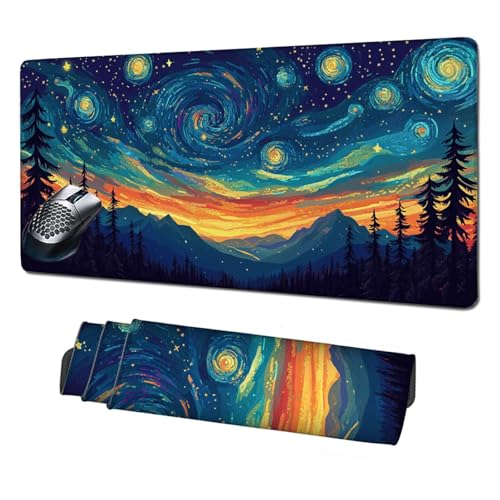 Gaming Mauspad XXL,1600x800x3mm Mauspad Sternenhimmel Mousepad Landschaft Schreibtischunterlage mit rutschfeste Gummibasis,Vernähte Kanten Mouse Pad Verbessert Geschwindigkeit und Präzision X1-1966 Gaming Mauspad XXL,1600x800x3mm Mauspad Sternenhimmel Mousepad Landschaft Schreibtischunterlage mit rutschfeste Gummibasis,Vernähte Kanten Mouse Pad Verbessert Geschwindigkeit und Präzision X1-1966 von Xhgtehng