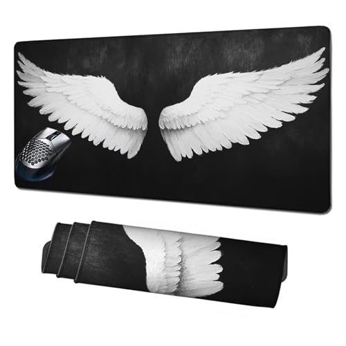 Gaming Mauspad XXL,1600x800x3mm Mauspad Weiß Mousepad Flügel Schreibtischunterlage mit rutschfeste Gummibasis,Vernähte Kanten Mouse Pad Verbessert Geschwindigkeit und Präzision,Zubehör Gaming X1-1922 Gaming Mauspad XXL,1600x800x3mm Mauspad Weiß Mousepad Flügel Schreibtischunterlage mit rutschfeste Gummibasis,Vernähte Kanten Mouse Pad Verbessert Geschwindigkeit und Präzision,Zubehör Gaming X1-1922 von Xhgtehng
