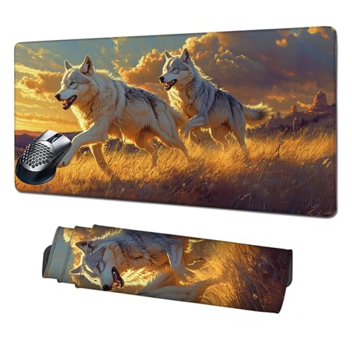 Gaming Mauspad XXL,1600x800x3mm Mauspad Wiese Mousepad Wolf Schreibtischunterlage mit rutschfeste Gummibasis,Vernähte Kanten Mouse Pad Verbessert Geschwindigkeit und Präzision,Zubehör Gaming X1-1892 Gaming Mauspad XXL,1600x800x3mm Mauspad Wiese Mousepad Wolf Schreibtischunterlage mit rutschfeste Gummibasis,Vernähte Kanten Mouse Pad Verbessert Geschwindigkeit und Präzision,Zubehör Gaming X1-1892 von Xhgtehng
