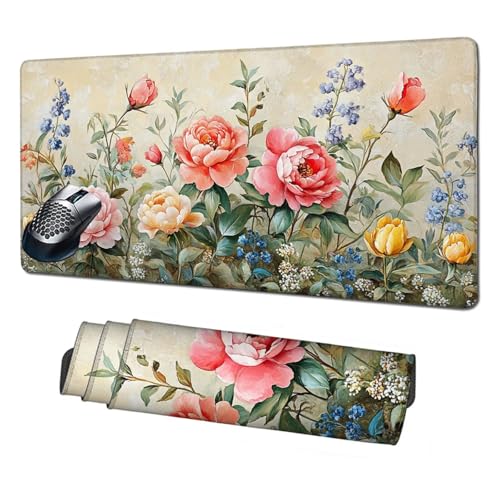 XXL Mauspad Blume Mousepad 1600x800x3mm,rutschfeste Schreibtischunterlage Pfingstrose Gaming Mauspad,Mouse Pad mit Vernähten Kanten,Wasserdicht Mauspads für PC,Büro,Laptop,Computer,Geschenke X1-1901 XXL Mauspad Blume Mousepad 1600x800x3mm,rutschfeste Schreibtischunterlage Pfingstrose Gaming Mauspad,Mouse Pad mit Vernähten Kanten,Wasserdicht Mauspads für PC,Büro,Laptop,Computer,Geschenke X1-1901 von Xhgtehng