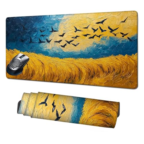 XXL Mauspad Gelb Mousepad 1600x800x3mm,rutschfeste Schreibtischunterlage Weizenfeld Gaming Mauspad,Mouse Pad mit Vernähten Kanten,Wasserdicht Mauspads für PC,Büro,Laptop,Computer,Geschenke X1-1917 XXL Mauspad Gelb Mousepad 1600x800x3mm,rutschfeste Schreibtischunterlage Weizenfeld Gaming Mauspad,Mouse Pad mit Vernähten Kanten,Wasserdicht Mauspads für PC,Büro,Laptop,Computer,Geschenke X1-1917 von Xhgtehng