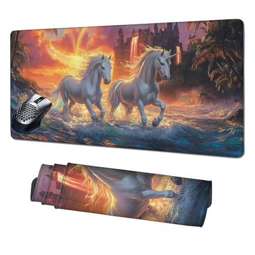 XXL Mauspad Schloss Mousepad 1600x800x3mm,rutschfeste Schreibtischunterlage Einhorn Gaming Mauspad,Mouse Pad mit Vernähten Kanten,Wasserdicht Mauspads für PC,Büro,Laptop,Computer,Geschenke X1-1891 XXL Mauspad Schloss Mousepad 1600x800x3mm,rutschfeste Schreibtischunterlage Einhorn Gaming Mauspad,Mouse Pad mit Vernähten Kanten,Wasserdicht Mauspads für PC,Büro,Laptop,Computer,Geschenke X1-1891 von Xhgtehng