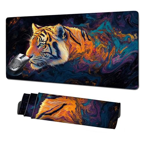 XXL Mauspad Tiger Mousepad 1600x800mm,Rutschfeste Schreibtischunterlage Bunt Gaming Mauspad,Mouse Pad mit Vernähten Kanten,Wasserdicht Mauspads für PC,Büro,Laptop,Computer,Geschenke für Frauen X1-1899 XXL Mauspad Tiger Mousepad 1600x800mm,Rutschfeste Schreibtischunterlage Bunt Gaming Mauspad,Mouse Pad mit Vernähten Kanten,Wasserdicht Mauspads für PC,Büro,Laptop,Computer,Geschenke für Frauen X1-1899 von Xhgtehng