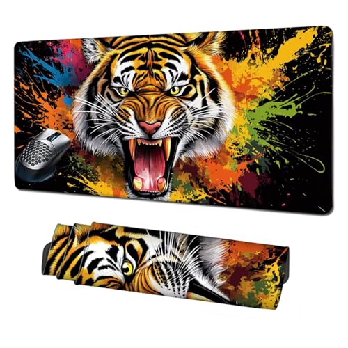XXL Mauspad Tiger Mousepad 1600x800x3mm,rutschfeste Schreibtischunterlage Graffiti Gaming Mauspad,Mouse Pad mit Vernähten Kanten,Wasserdicht Mauspads für PC,Büro,Laptop,Computer,Geschenke X1-1983 XXL Mauspad Tiger Mousepad 1600x800x3mm,rutschfeste Schreibtischunterlage Graffiti Gaming Mauspad,Mouse Pad mit Vernähten Kanten,Wasserdicht Mauspads für PC,Büro,Laptop,Computer,Geschenke X1-1983 von Xhgtehng