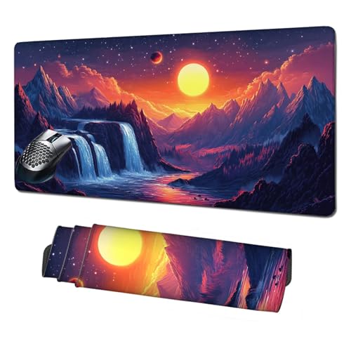 XXL Mauspad Wasserfall Mousepad 1600x800x3mm,rutschfeste Schreibtischunterlage Himmel Gaming Mauspad,Mouse Pad mit Vernähten Kanten,Wasserdicht Mauspads für PC,Büro,Laptop,Computer,Geschenke X1-1981 XXL Mauspad Wasserfall Mousepad 1600x800x3mm,rutschfeste Schreibtischunterlage Himmel Gaming Mauspad,Mouse Pad mit Vernähten Kanten,Wasserdicht Mauspads für PC,Büro,Laptop,Computer,Geschenke X1-1981 von Xhgtehng