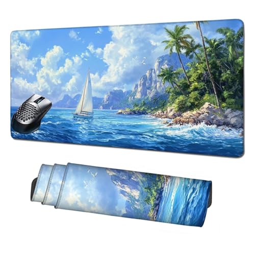 XXL Mauspad Wolken Mousepad 1600x800x3mm, rutschfeste Schreibtischunterlage Meer Gaming Mauspad, Mouse Pad mit Vernähten Kanten, Wasserdicht Mauspads für PC, Büro, Laptop, Computer, Geschenke X1-1973 XXL Mauspad Wolken Mousepad 1600x800x3mm, rutschfeste Schreibtischunterlage Meer Gaming Mauspad, Mouse Pad mit Vernähten Kanten, Wasserdicht Mauspads für PC, Büro, Laptop, Computer, Geschenke X1-1973 von Xhgtehng
