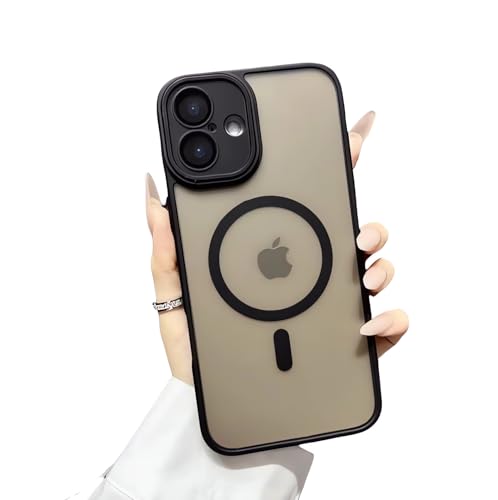 XiJiefa Magnetisch Hülle für iPhone 16 Plus, Stoßfeste, Kratzfeste Handyhülle mit vollem Kameraschutz,Transluzente Matt Rückseite Dünn Stoßfest Handyhülle(Schwarz XiJiefa Magnetisch Hülle für iPhone 16 Plus, Stoßfeste, Kratzfeste Handyhülle mit vollem Kameraschutz,Transluzente Matt Rückseite Dünn Stoßfest Handyhülle(Schwarz von XiJiefa