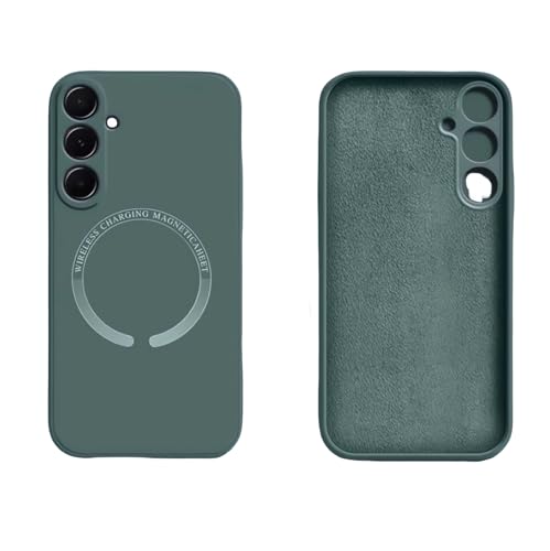 XiJiefa für Samsung Galaxy S25 Hülle,stoßfest Kratzfest Magnetisch Samsung S25 SilikonHandyhülle für （Green） von XiJiefa