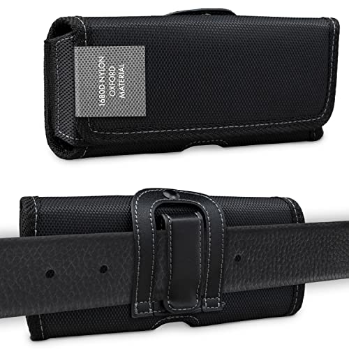 XiRRiX Handy Gürteltasche - 5XL-3 Gürtel Tasche kompatibel mit Motorola e22/e22i/e32/e32s/G22/G31/G41/G42/G52 5G/G72/G82 5G/G200 5G - Gürtel Smartphone Handytasche schwarz von XiRRiX