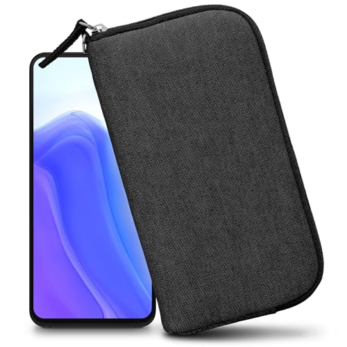 XiRRiX Handytasche für Smartphone 3XL 6,5" Größe - Modell 2.0 - universal Handyhülle mit Handschlaufe - Handy Hülle mit Reißverschluss - Tasche schwarz/grau von XiRRiX