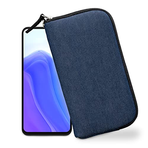 XiRRiX Handytasche für Smartphone 4XL-2 6,8" Größe - Modell 2.0 - universal Handyhülle mit Handschlaufe - Handy Hülle mit Reißverschluss - Tasche blau von XiRRiX