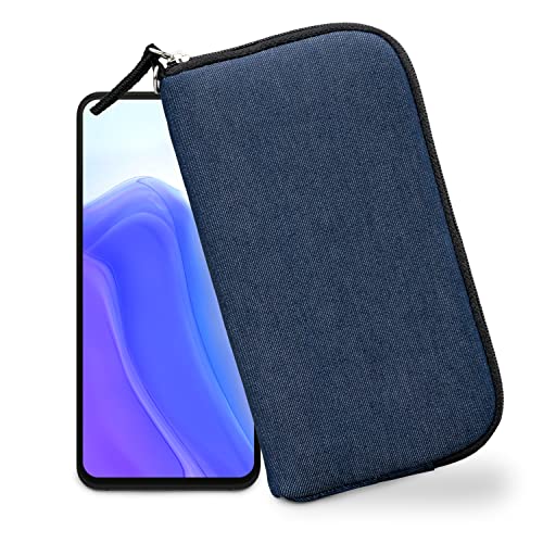 XiRRiX Handytasche für Smartphone 4XL 6,7" Größe - Modell 2.0 - universal Handyhülle mit Handschlaufe - Handy Hülle mit Reißverschluss - Tasche blau von XiRRiX