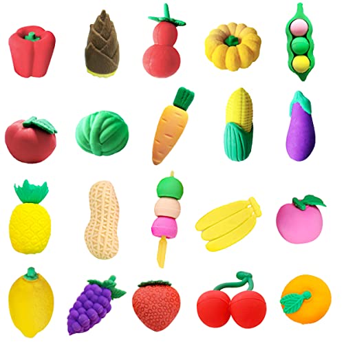 30 Pieces Mini Animal Eraser Set for Children, XiXiRan Radiergummi Kinder, Lustige Radiergummis, Frucht Radiergummi, Knetradiergummi, Colourful Funny Eraser, Radiergummi Set (Zufälliger Stil) von XiXiRan