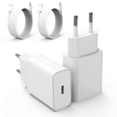 XiangLoong 2 Pack 20W Schnellladegerät Ladekabel for iPhone, Schnellladekabel Ladegerät Charger USB-A Netzteil mit 1.8m Lightning Kabel for iPhone 14/14 Plus/14 Pro Max/13/12/11/X/XR/XS/SE von XiangLoong