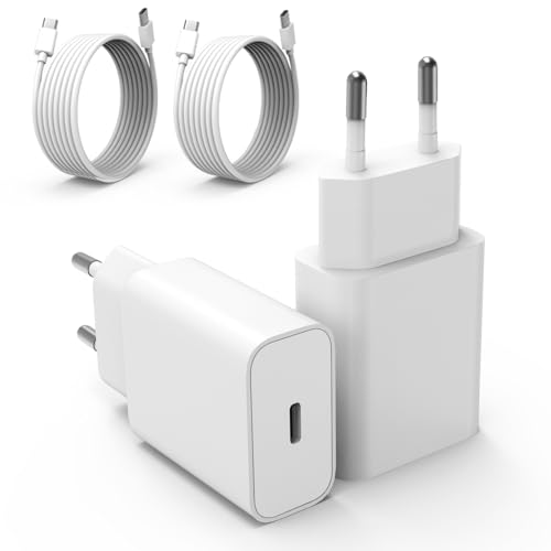 XiangLoong 25W USB C Ladegerät Ladekabel für iPhone, Schnellladekabel Ladegerät Charger USBC Netzteil mit 1.8m Kabel for iPhone 14/14 Plus/14 Pro Max/13/12/11/X/XR/XS/SE/iPad Pro (2 Pack) von XiangLoong