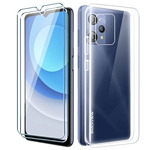 Xiangyun Handyhülle für Blackview A53/Blackview A53 Pro Hülle + 2 X Panzerglas Gehärtetem Glas Filmschutz Protection Schutzfolien - Silikon Soft Transparent Schutzhülle TPU Leichte Case Cover von Xiangyun