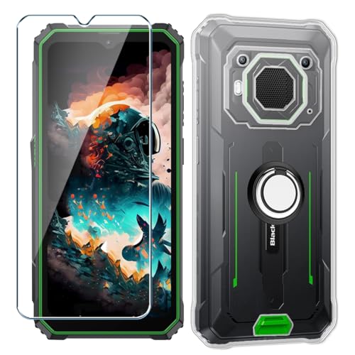 Xiangyun Handyhülle für Blackview BV6200/Blackview BV6200 Pro Hülle + 1 X Schutzfolie Panzerglas Gehärtetem Glas+ Handy Ring, Silikon Soft Transparent TPU Protection Case Cover (6.56" Clear) von Xiangyun