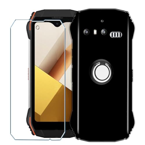 Xiangyun Handyhülle für Blackview N6000 Hülle + 1 X Panzerglas Gehärtetem Glas Filmschutz Schutzfolien + 1 X Handy Ring, Schwarz Silikon Soft Fall TPU Leichte Protection Case Cover (4.3") von Xiangyun