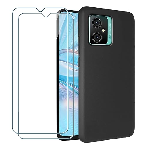 Xiangyun Handyhülle für Blackview Oscal C70 Hülle + 2 X Panzerglas Gehärtetem Glas Filmschutz Schutzfolien, Silikon Soft Schwarz Fall TPU Leichte Protection Case Cover (6.56") von Xiangyun