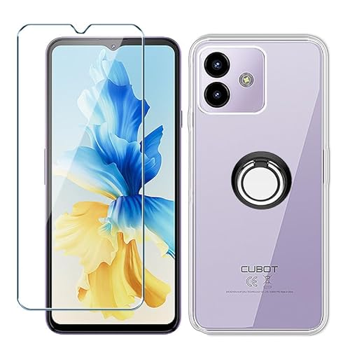 Xiangyun Handyhülle für Cubot Note 40 Hülle + 1 X Schutzfolie Panzerglas Gehärtetem Glas+ 1 X Handy Ring, Silikon Soft Transparent TPU Leichte Protection Kristalle Clear Case Cover (6.56") von Xiangyun