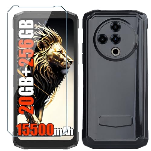 Xiangyun Handyhülle für Doogee Fire 6 Power Hülle mit 1 stück Gehärtetem Glas Protection Schutzfolien, Schwarz Silikon Soft Crystal Black Kratzfest TPU Schutzhülle Case (6.56") von Xiangyun