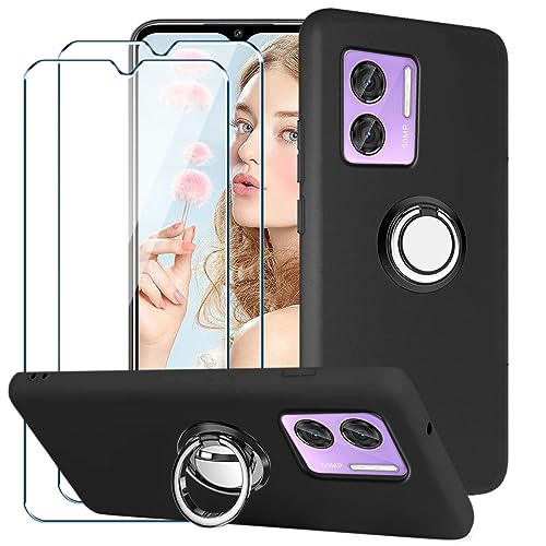 Xiangyun Handyhülle für Doogee N50 Hülle + 2 X Panzerglas Gehärtetem Glas Filmschutz Schutzfolien + 1 X Handy Ring, Silikon Soft Schwarz Fall TPU Leichte Protection Case Cover (6.52") von Xiangyun