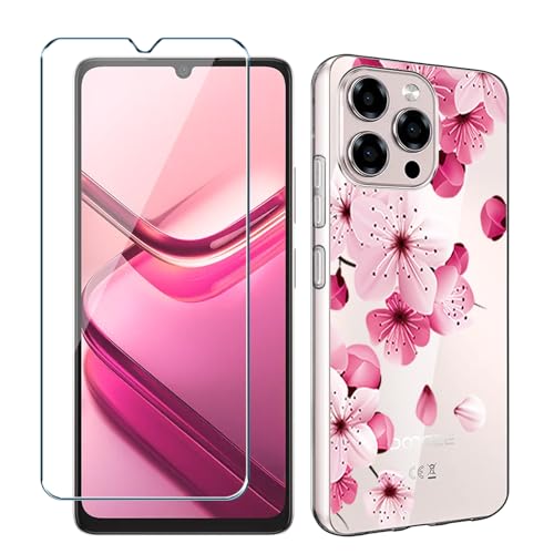Xiangyun Handyhülle für Doogee Note 58/Doogee Note 58 Pro Hülle mit 1 Stück Panzer Schutz Glas Schutzfolie, Transparent Silikon Soft Crystal Clear Kratzfest TPU Case Schutzhülle (6.75" WM113) von Xiangyun