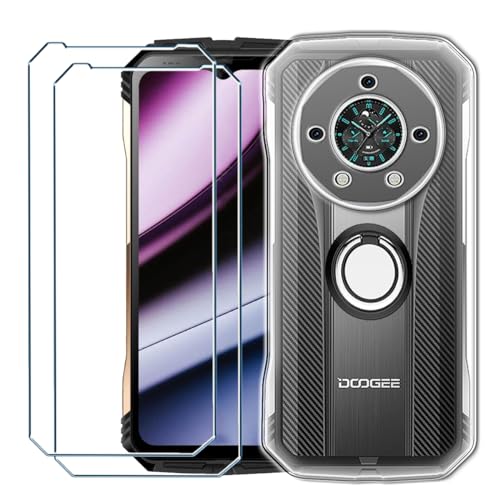 Xiangyun Handyhülle für Doogee S110 Hülle + 2 X Panzerglas Gehärtetem Glas Filmschutz Schutzfolien + 1 X Handy Ring, Silikon Soft Transparent Fall TPU Leichte Protection Case Cover (6.58" Clear) von Xiangyun