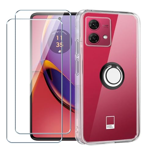 Xiangyun Handyhülle für Motorola Moto G84 5G Hülle + 2 X Panzerglas Gehärtetem Glas Filmschutz Schutzfolien + 1 X Handy Ring, Silikon Soft Transparent Fall TPU Leichte Protection Case Cover (6.5") von Xiangyun