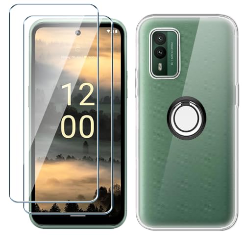 Xiangyun Handyhülle für Nokia XR21 5G Hülle + 2 X Panzerglas Gehärtetem Glas Filmschutz Schutzfolien + 1 X Handy Ring, Silikon Soft Transparent Fall TPU Leichte Protection Case Cover (6.49" Clear) von Xiangyun