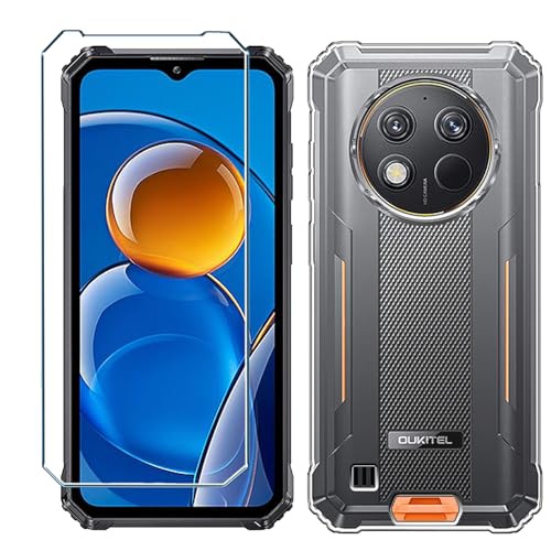 Xiangyun Handyhülle für Oukitel G1 Hülle mit 1 X Gehärtetem Glas Protection Schutzfolien, Transparent Silikon Soft Crystal Clear Kratzfest TPU Cover Case(6.52") von Xiangyun