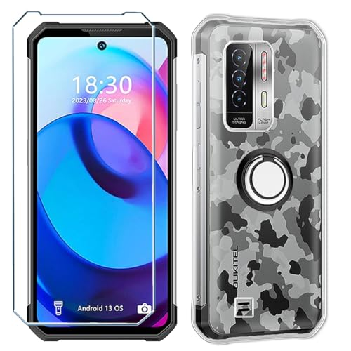 Xiangyun Handyhülle für Oukitel WP27 Hülle + 1 X Schutzfolie Panzerglas Gehärtetem Glas+ 1 X Handy Ring, Silikon Soft Transparent TPU Protection Kristalle Clear Case Cover (6.8") von Xiangyun