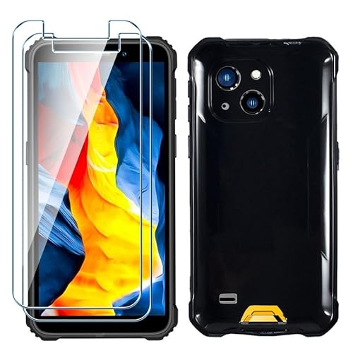 Xiangyun Handyhülle für Oukitel WP32 Hülle + 2 X Schutzfolie Panzerglas Gehärtetem Glas Filmschutz, Silikon Soft Schwarz Fall TPU Leichte Protection Case Cover (5.93") von Xiangyun