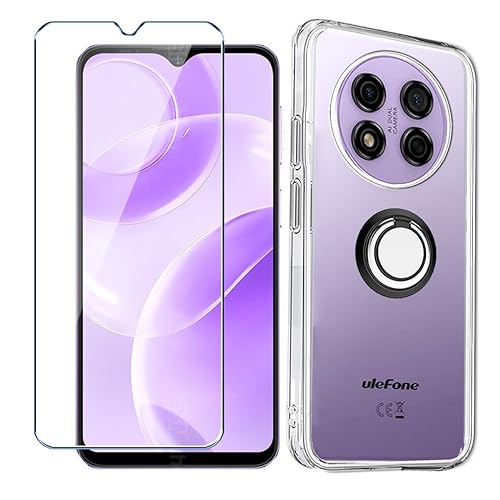 Xiangyun Handyhülle für Ulefone Note 15 Hülle + 1 X Schutzfolie Panzerglas Gehärtetem Glas+ 1 X Handy Ring, Silikon Soft Transparent TPU Leichte Protection Kristalle Clear Case Cover (6.22") von Xiangyun