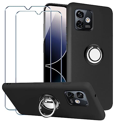 Xiangyun Handyhülle für Ulefone Note 16 Pro Hülle + 2 X Panzerglas Gehärtetem Glas Filmschutz Schutzfolien +1 X Handy Ring -Silikon Soft Schwarz Fall TPU Leichte Protection Case Cover von Xiangyun