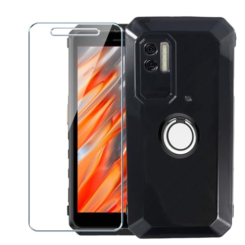 Xiangyun Handyhülle für Ulefone Power Armor X11 Hülle + 1 X Panzerglas Gehärtetem Glas Filmschutz Schutzfolien + 1 X Handy Ring, Schwarz Silikon Soft Fall TPU Leichte Protection Case Cover (5.45") von Xiangyun