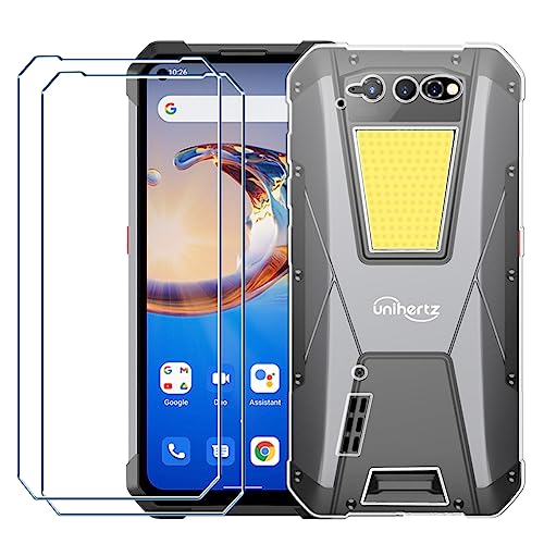 Xiangyun Handyhülle für Unihertz Tank 4G Hülle Transparent mit 2 stück Panzerglas Protection Schutzfolien, Silikon Soft Crystal Kratzfest TPU Cover Case(6.81") von Xiangyun