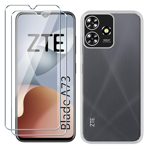 Xiangyun Handyhülle für ZTE Blade A73 4G Hülle Transparent mit 2 stück Panzerglas Gehärtetem Glas Protection Schutzfolien, Silikon Soft Crystal Clear Kratzfest TPU Cover Case(6.6") von Xiangyun