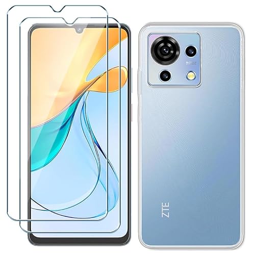 Xiangyun Handyhülle für ZTE Blade V50 Vita Hülle Transparent mit 2 stück Panzerglas Gehärtetem Glas Protection Schutzfolien, Silikon Soft Crystal Clear Kratzfest TPU Cover Case(6.75") von Xiangyun