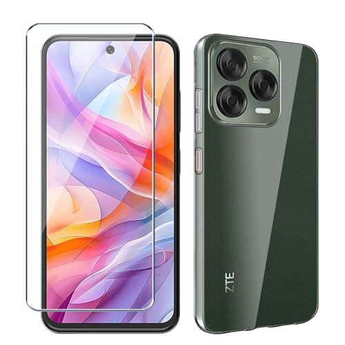 Xiangyun Handyhülle für ZTE Blade V70 Vita Hülle mit 1 Stück Panzer Schutz Glas Schutzfolie, Transparent Silikon Soft Crystal Clear Kratzfest TPU Case Schutzhülle (6.7") von Xiangyun