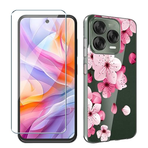 Xiangyun Handyhülle für ZTE Blade V70 Vita/Nubia V70 Design Hülle mit 1 Stück Panzer Schutz Glas Schutzfolie, Transparent Silikon Soft Crystal Clear Kratzfest TPU Case Schutzhülle (6.7" WM113) von Xiangyun