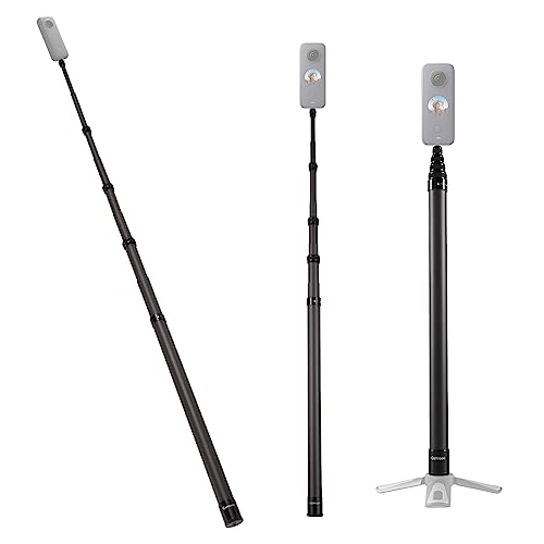 XiaoXIn 3 Meter/118 Zoll tragbarer Selfie-Stick Teleskop-Selfie-Ständer aus Kohlefaser, 4 Abschnitte mit 1/4-Zoll-Schraube, kompatibel mit X2/X3 von XiaoXIN