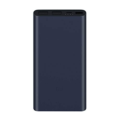 Mi Power Bank 2S (Blue-Black), 10.000mAh, Aluminiumgehäuse, Schnellladetechnologie, Statusanzeige für Ladestand und -Funktion, 2X USB-A, 1x Micro USB, Entlademodus von Xiaomi