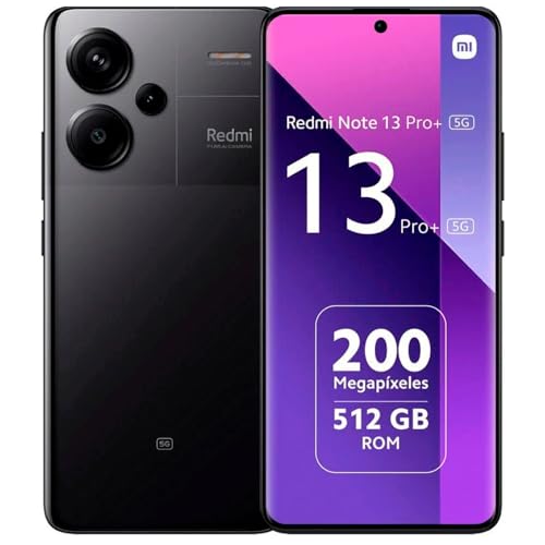 OLKIEQZ Xiaomi Redmi Note 13 Pro+ Plus 5G + 4G (512GB + 12GB) 6.67" 200MP Triple Camara Con Nom Liberado + (Fast Car Dual Charger Bun von Xiaomi