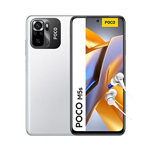 POCO M5s Smartphone+Kopfhörer, 4+64GB Handy ohne Vertrag, 6.43” FHD+ AMOLED DotDisplay, MediaTek Helio G95, 64MP AI Quad-Kamera, 5000mAh, NFC, White (DE Version + 2 Jahre Garantie) Ohne Aufladegerät von Xiaomi