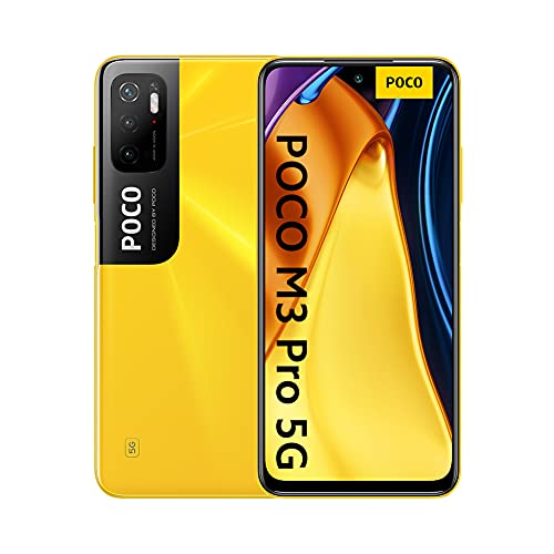 Poco M3 Pro Smartphone Dual 5G - RAM 4GB ROM 64GB MediaTek Dimensity 700, 6,5" 90 Hz FHD+ DotDisplay-Bildschirm, Akku 5000 mAh (typ), 48 MP AI Dreifachkamera (Globalversion) Gelb von Xiaomi