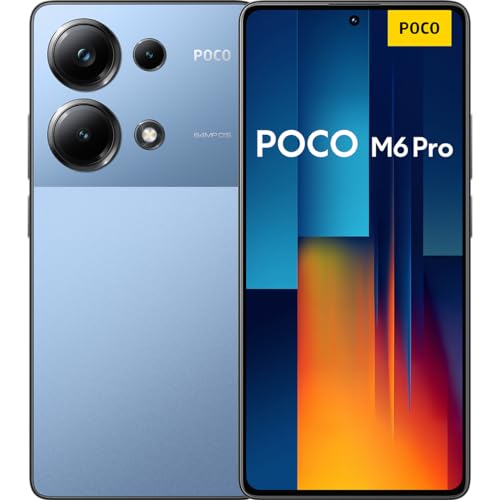 Poco M6 Pro Smartphone, 8+256GB Handy ohne Vertrag, 120Hz 6,67" AMOLED DotDisplay, 64MP OIS Dreifach-Kamera, 5000mAh, 67W Turbo-Charge, Dual-SIM, Blau (DE Version + 2 Jahre Garantie) von Xiaomi